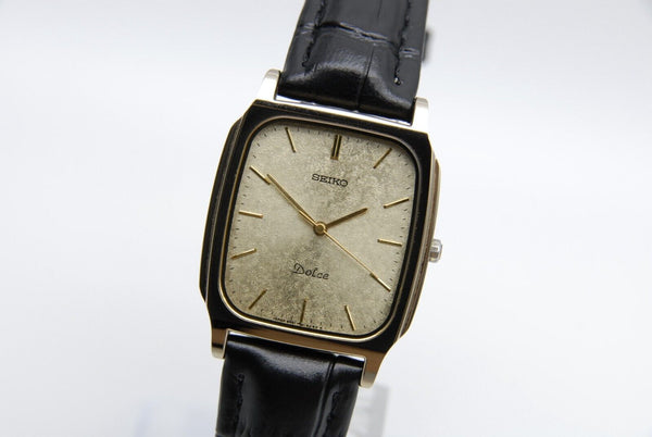 【 N MINT 】 Vintage Seiko Dolce 8N41-507A Gold Dial Quartz Men's Watch from JAPAN